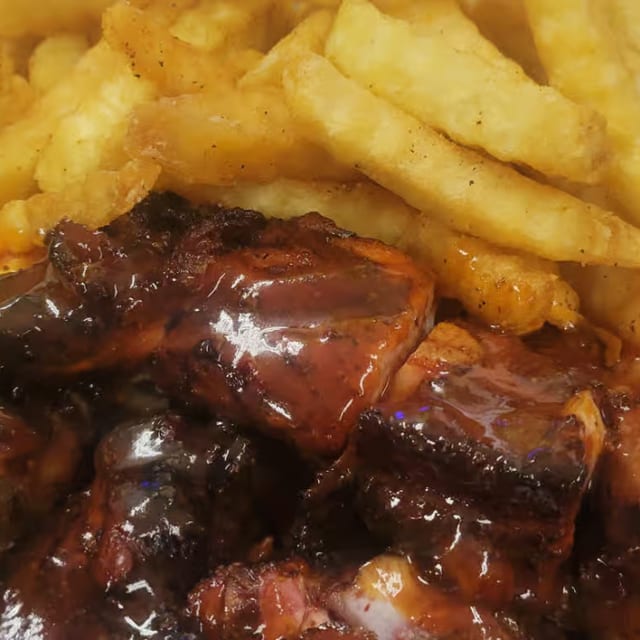 Rib Tips with Fries.